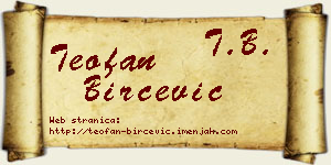 Teofan Birčević vizit kartica